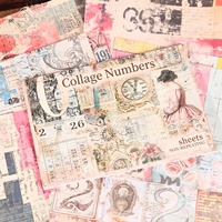 JAI IMAN 30 feuilles de papier de fond pour scrapbooking A5 personnalisé, non répétitif, style shabby chic bohème, avec numéros pour collage
