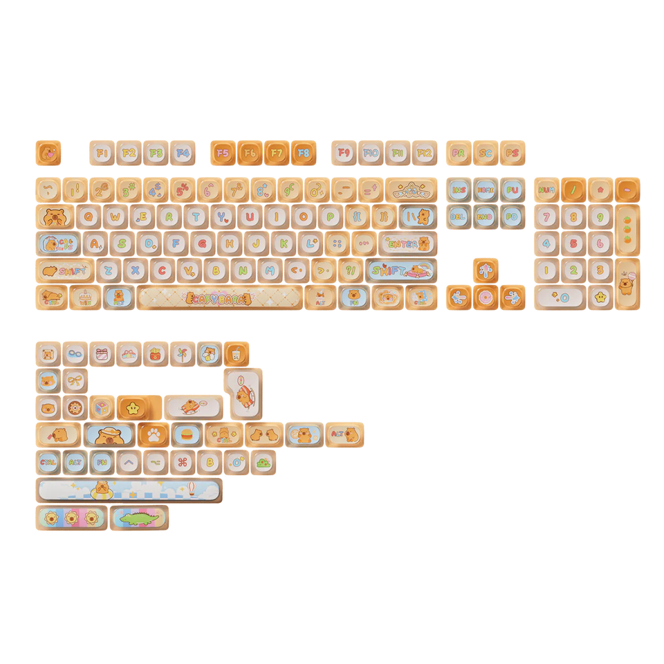 Akko Capybara Pudding Keycap Set - ISO MOA Profile Dye Sublimation