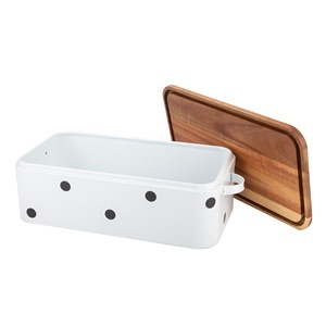 Cream White <strong>Kitchen</strong> Storage Canisters Set <strong>Square</strong> Metal Storage <strong>Bins</strong> - Product Image 4