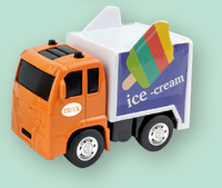 Mini camion à lait avec logo personnalisé Modèle réduit de camion jouet de dessin animé mignon avec autocollant personnalisé en plastique