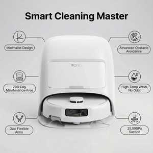 Aspiradora Robótica DJI ROMO <span class=keywords><strong>P</strong></span> con Mapeo del Hogar, Capacidad de 200 Días, Estación de Autovaciado, Potente Succión de 25000 Pa, para Hogar, Mascotas, Alfombras y Pisos - Product Image 4