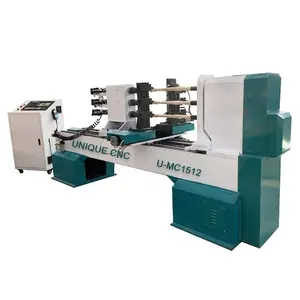 U-MC1512 Three axis cnc wood lathe turning machine billiard cue cnc wood lathe with LCD display