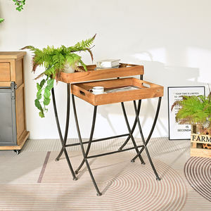 Handicrafts Modern Design Wooden Coffee <b>Side</b> Table with Metal Legs Durable & Easy Assembly <b>for</b> <b>Living</b> <b>Room</b> Home Decor - Product Image 1