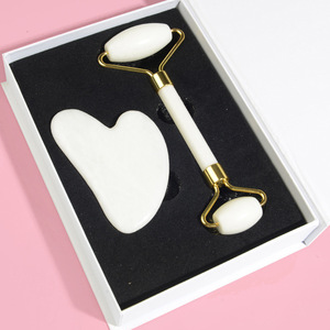 Fabrieksprijs Natuurlijk Kristal Jade Gezichtsverzorging Gezichtsmassage Rozenkwarts Roller Gua Sha Set Voor Huidverzorging - Product Image 3