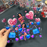 Enveloppes de tasses UV DTF haute définition pour conception de dessins animés personnalisés, gobelets droits 16oz/12oz/40oz, directement de l'usine