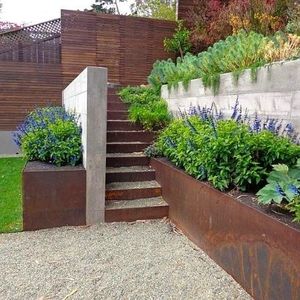 Borde de Césped de Acero Corten Oxidado para Jardín Exterior - Product Image 1