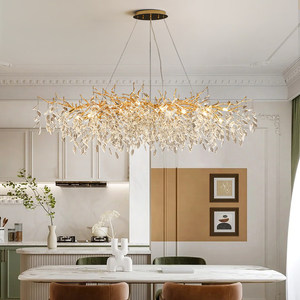 Pha lê chim của Tổ Đèn chùm ý mạ vàng khung + cây chi nhánh hình dạng phòng khách thông minh mờ đèn - Product Image 2