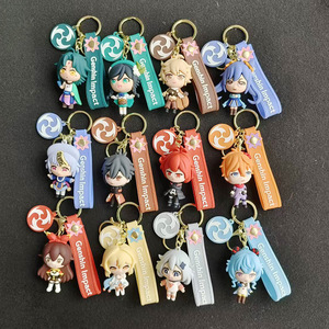 Pour <span class=keywords><strong>Genshin</strong></span> <span class=keywords><strong>Impact</strong></span> personnage de dessin animé PVC Figure jouet <span class=keywords><strong>porte</strong></span>-clés en métal sac de voiture <span class=keywords><strong>porte</strong></span>-clés pour grossistes - Product Image 1