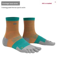 Chaussettes de sport Crew à cinq doigts respirantes antidérapantes en graphène antibactérien Design de logo corporel