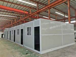 Maison conteneur modulaire préfabriquée miniature portable en acier pour logements, bureaux, hôtels et toilettes, avec emballage plat, de Chine - Product Image 2