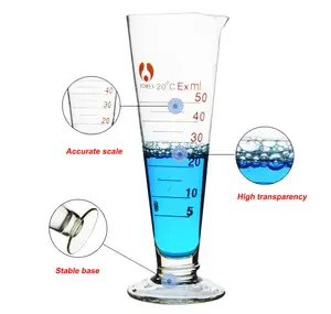 Cilindro de plástico resistente al calor de alta temperatura cilindro de medición triangular graduado de vidrio