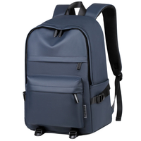Sac à dos pour ordinateur portable tendance, grande capacité, résistant à l'eau, doublure en polyester, fermeture à glissière, sac de voyage unisexe
