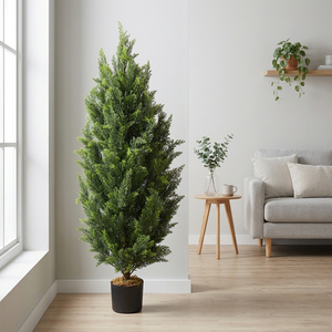Albero di Cedro Cipresso Verde Artificiale Personalizzato Anti-UV per Decorazioni Interne ed Esterne, <span class=keywords><strong>Bonsai</strong></span> in Plastica per Casa e Giardino - Product Image 1