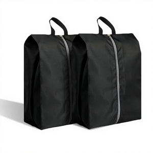 Paquete de 2 Bolsas de Viaje Extra Grandes para Zapatos, Impermeables, de Nailon, con Cierre de Cremallera, Portátiles, Modernas y Prácticas, Unisex, A1-Negro - Product Image 1