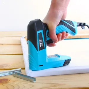 Deko — agrafeuse <span class=keywords><strong>électrique</strong></span> 230V 2 en 1 pour le travail du bois, pistolet à clouer, cadre avec agrafes et clous, pour la menuiserie - Product Image 5