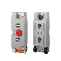 HOMFUL 75L Portable Wheels Motorhome Wastewater Transporter Water Tank Storage RV Accessories RV Sewage Tank