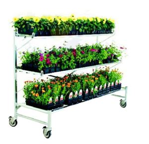 Chariot de transport en métal à 2/3/4 niveaux avec roues pour serre, <span class=keywords><strong>plantes</strong></span> <span class=keywords><strong>et</strong></span> <span class=keywords><strong>fleurs</strong></span> - Product Image 1