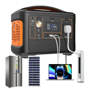 Pembangkit listrik tenaga surya portabel, pembangkit listrik tenaga surya 153600mAh 600W 110V/220V AC portabel dengan USB baterai Lithium, Generator tenaga surya