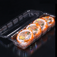 Catégorie de produits Plateau à sushi rectangulaire en plastique transparent jetable de qualité alimentaire avec couvercle pour le service et le stockage des boîtes en plastique