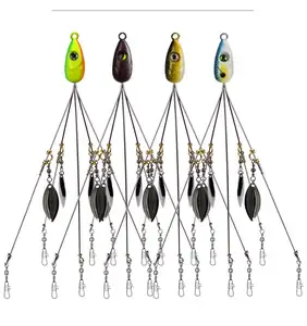 WeiHe 21.5cmAlabama Rig Head Swimming Bait ombrello Fishing lure Rig 5 Arms Bass Fishing Group Lure Extend, 18g