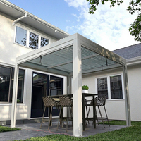 Structure d'ombrage bioclimatique motorisée autoportante en aluminium à lames orientables, thermolaquée, 4M x 3M (13 x 19 x 20 x 30 pieds), pour jardin et terrasse
