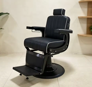 Business Style Barber Shop Chair Reclining 360 Degree Rotating Hydraulic Pump Modern Design <b>Synthetic</b> <b>Leather</b> Durable for Gym - Product Image 1