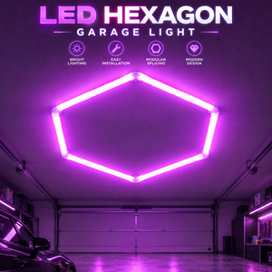 Éclairage de garage LED hexagonal IP66, éclairage de plafond modulaire en nid d'abeille, lumière du jour 6000K, faisceau à 360 degrés pour garage, atelier, réparation automobile - Product Image 1