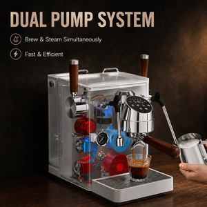 Cafetera Semiautomática <span class=keywords><strong>de</strong></span> Alta Calidad Estilo <span class=keywords><strong>Barista</strong></span> con Doble Bomba y Doble Vaporizador para Cafetería y Hotel - Product Image 6
