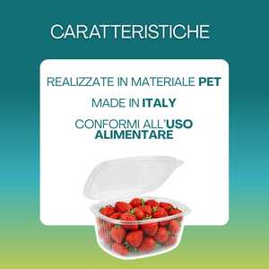 Contenitori ovali trasparenti per alimenti da 500cc con coperchi per conservare liquidi e frutta - Product Image 3