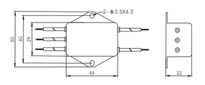 Einphasiger DC-EMI-Stromleitung filter 24V/100V | DOREXS Hersteller | 1-20A | CE RoHS-zertifizierter Rausch unterdrückung filter - Product Image 2