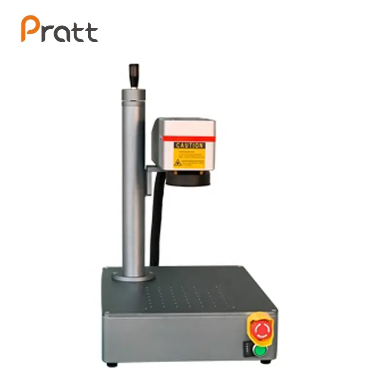 Pratt mesin ukir Laser portabel, mesin Printer Laser kecil logam otomatis 20W, mesin penanda Laser serat ukir