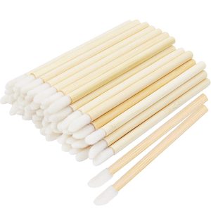 50pcs Wooden Handle Applicator Sticks Bamboo Swab Brush for Lip Gloss Brow Eyeshadow - Product Image 1