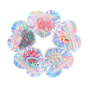 Holographic Laser OEM/ODM Custom Printed Aluminum Foil Zipper Bag with Window Resealable Food Grade <b>Packaging</b> - Product Image 2