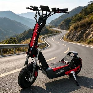 Vente flash - Trottinette électrique Geofought F8 - 72V 15000W - Moteur QS - Pneus larges de 16 pouces - Frein hydraulique - Trottinette électrique de course pour adultes - Certifiée CE - Product Image 1