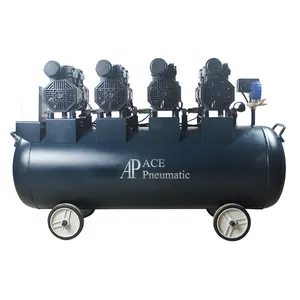 Aceair Compresseur d'air à réservoir d'air à faible bruit de 120L Compresseur d'air silencieux à piston sans huile de 2,2 kW