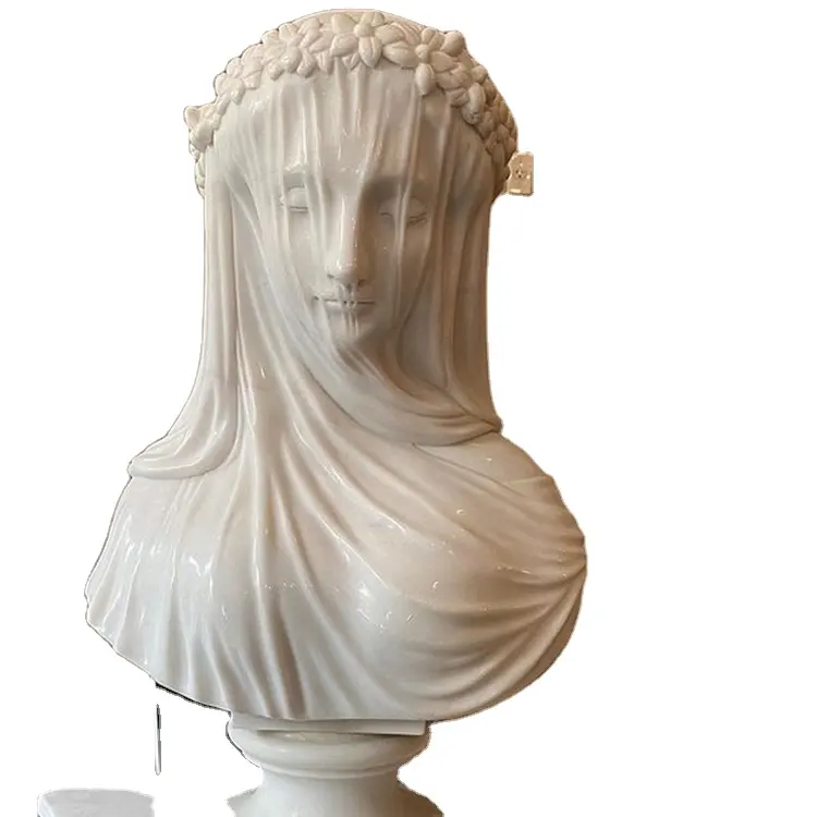 Pure White Mini Marmer Sculptuur Mooie Gesneden Athena Marmeren Buste Standbeeld