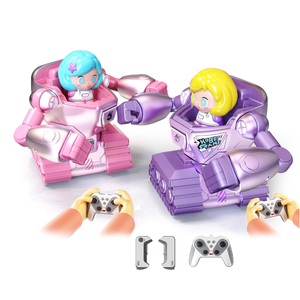 Jouets Lucky Robots de combat télécommandés, jeu de 2 robots de combat télécommandés avec éjection, jouets avec lumière et son - Product Image 1