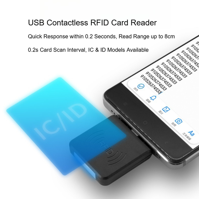 Hot Selling 13.56Mhz M1 IC Card Reader USB Type-C Plug Play Mobile Phone RFID Reader and Writer for Door Access System
