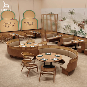 Muebles de Restaurante Comerciales Personalizados, Conjuntos de Mesa y Sillas, Sofás de Cuero y Sillas de Ratán <span class=keywords><strong>para</strong></span> Cafetería ST025 - Product Image 3