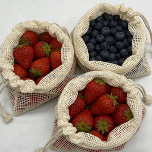 Bolsa <span class=keywords><strong>de</strong></span> Malla <span class=keywords><strong>de</strong></span> Algodón Reutilizable, Estilo Bohemio Vintage, Ecológica, Multifuncional para Comestibles <span class=keywords><strong>y</strong></span> Productos, con Tamaño <span class=keywords><strong>y</strong></span> Logotipo Personalizables - Product Image 2