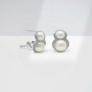 Pendientes de plata de ley 925 con diseño de calabaza, para profesoras, elegantes, únicos, delicados, con gemas, perlas, chapados en oro de 14k para mujer. - Product Image 4