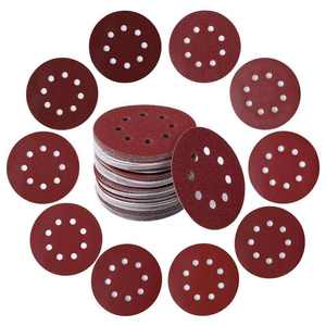 Disque de ponçage auto-adhésif rouge, papier abrasif floqué rouge pour métal et bois - Product Image 6
