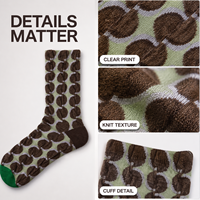 Chaussettes personnalisées OEM pour adultes, collection automne – Polyester/Nylon/Coton/Fibre de bambou/Laine, sans coutures, résistantes aux déchirures, imprimées sur toute la surface