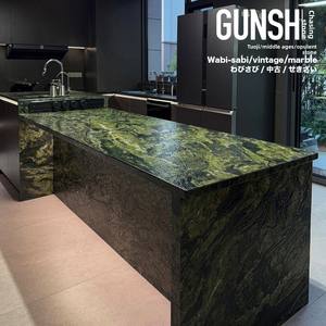 เคาน์เตอร์หินอ่อนสีเขียวแฟนตาซีคุณภาพดีจากหินธรรมชาติ สำหรับเคาน์เตอร์<span class=keywords><strong>ครัว</strong></span> เกาะกลางห้อง<span class=keywords><strong>ครัว</strong></span> และท็อปโต๊ะเครื่องแป้ง ออกแบบตามสั่งสำหรับตกแต่งบ้าน - Product Image 6
