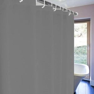 Grey Shower <b>Curtain</b> 180x200 Cm <b>Waterproof</b> Mildew Proof Polyester EVA Fabric With 16 Rings - Product Image 2