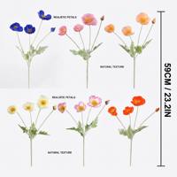 Fleurs artificielles de haute qualité en forme de coquelicots pour la décoration de mariage et la décoration intérieure, fleurs en gros