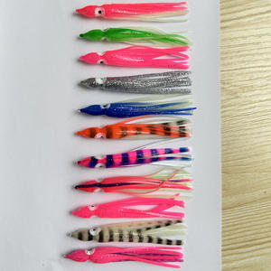 Pêche à la traîne à l'aide de jupes de poulpe et de calmars lumineux jupe personnalisée 10cm sac à fermeture éclair en plastique souple lac artificiel lac bateau - Product Image 3