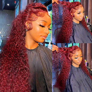 <span class=keywords><strong>Capelli</strong></span> Brasiliani 99J Bordeaux Trasparenti per Parrucche Lace Front, 100% <span class=keywords><strong>Capelli</strong></span> Umani Vergini, Densità 180%, Lunghezza Lunga, Ondulati Profondi - Product Image 2