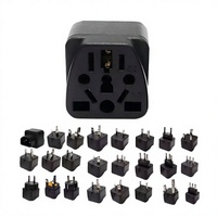 Adaptateur de voyage universel multi-pays avec sortie AC pour ordinateur portable/appareil photo/LED/téléphone portable - Convertisseur de prise électrique UK/US/AUS/Inde