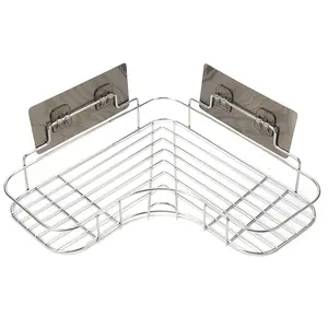 Offre Spéciale fer métal coin salle de bain organisateur étagères support 4 Pack avec savon pour mural sans perçage douche Caddy stockage